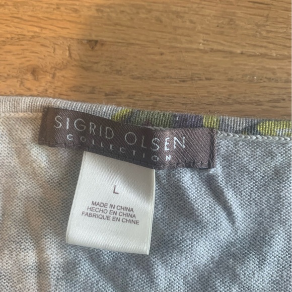 Sigrid Olsen Paisley 3/4 Sleeve Silk Tunic Top‎ Purple Green Women’s L Pre - Picture 2 of 9